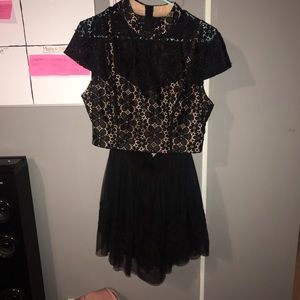 Black and nude homecoming dress